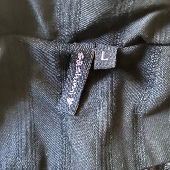 SASHIMI Black on Black Pinstripe Double Breasted Lined Blazer w/Pockets Size Lg - Picture 14 of 16